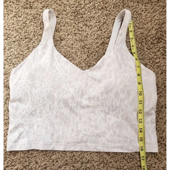 Lululemon Align Tank Top White Grey Leopard Animal Print Size 14 LW1ECAS.0 - Picture 6 of 8
